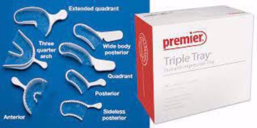 Dental Disposable 3-In-1 Sideless Impression Trays with metal connector 36's