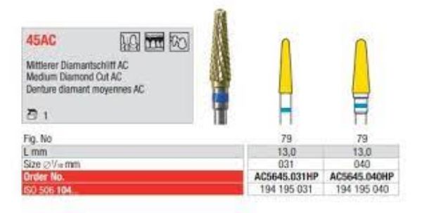 Cutter Medium Diamond Cut AC, 1 stk, AC5645.031HP