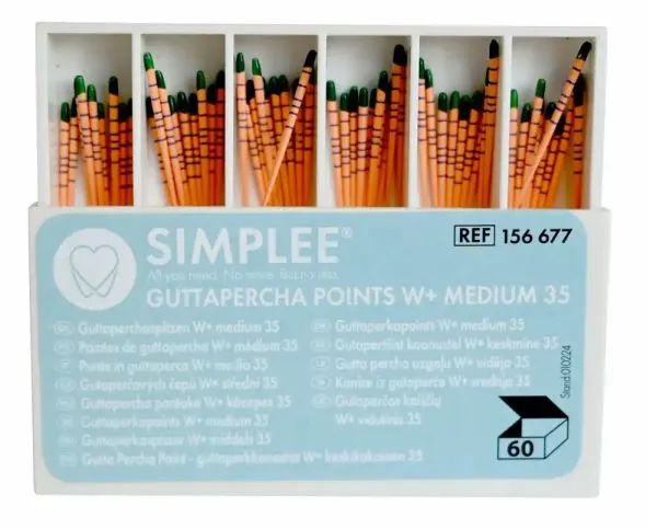 Simplee Gutta Percha W+ 35/medium, grønn, 60 stk, 156677