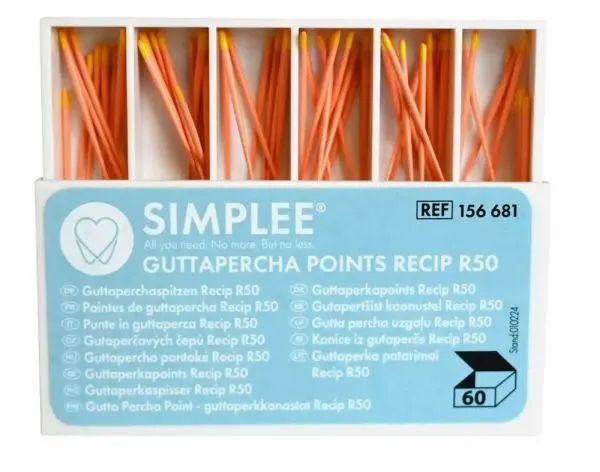 Simplee Gutta Percha Reciproc R50, gul, 60 stk, 156681