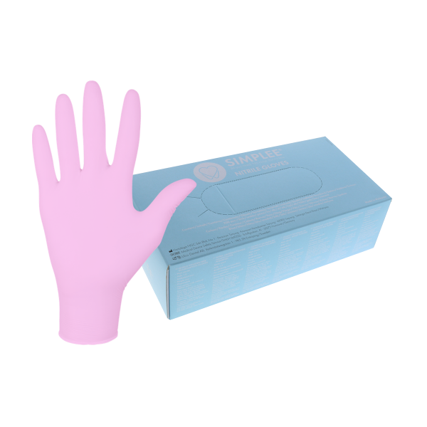 Simplee Nitril hansker x-small, 256500, rosa, 10 x 200 stk