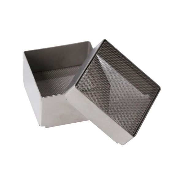 Trådkurv m/lokk, rustfritt stål, 5x5x3 cm, 24285