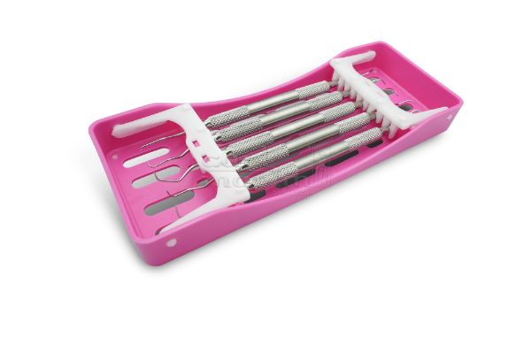 CM Paro set, rosa instrument holder, 5 instrumenter, 3030-S-PK-SET
