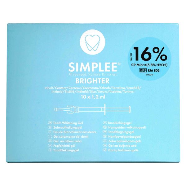 Simplee Brighter 16%, tannbleking, 10 x 1,2ml, 156803