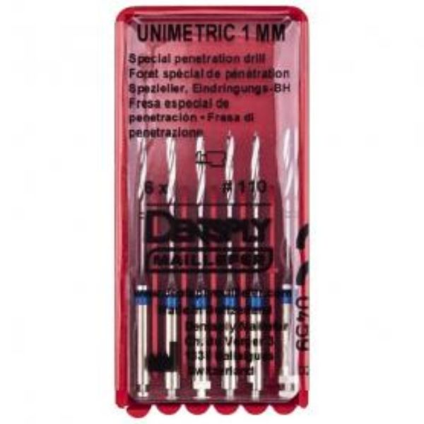 Special penetration drill Uniclip C021220011000, 6 stk blå 1,0mm