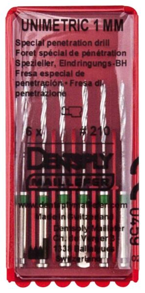 Special penetration drill Uniclip C021220021000, 6stk grønn 1,0mm