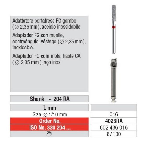 Mandril FG adapter 4023RA, 6stk