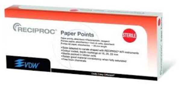 Reciproc Paper points 29mm, 144stk R40 sorte