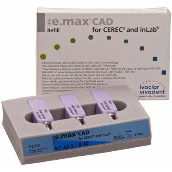 IPS e.max CAD CEREC/inLab HT A3,5 B40 634589, 3 stk