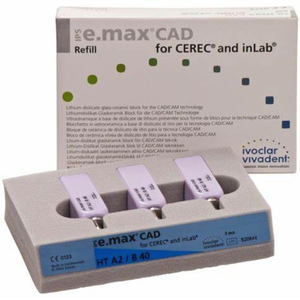 IPS e.max CAD CEREC/inLab HT A2 B40 634587, 3 stk