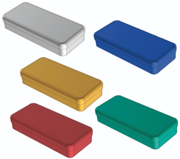 Aluminium boks blå, 180005-2, 1 stk, Nichrominox, 10x3x2, Boks m/lokk