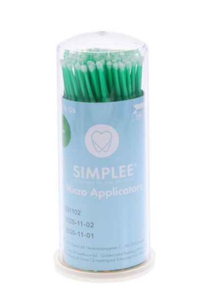 Simplee Microapplikator, fin, gul, 100 stk, 156106