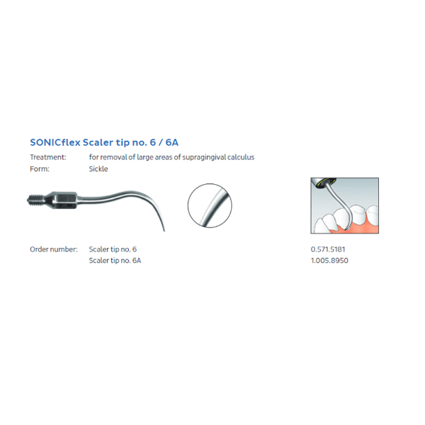 Ultrasonic Scalertips Kavo Style SONICflex K#6, 1 stk