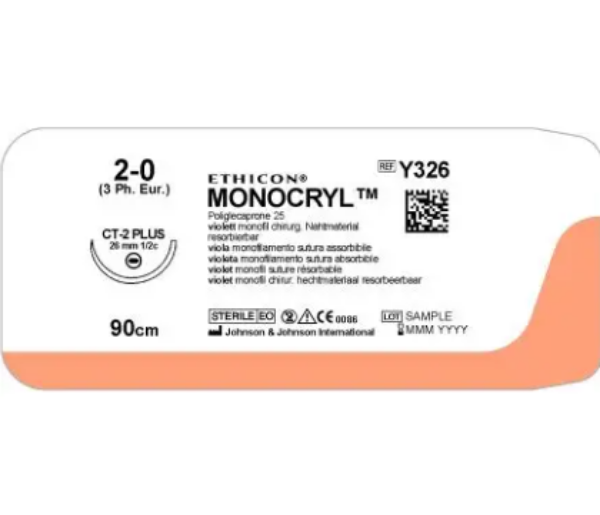 Sutur Y326H CT 2  2-0 monocryl ***, 36stk