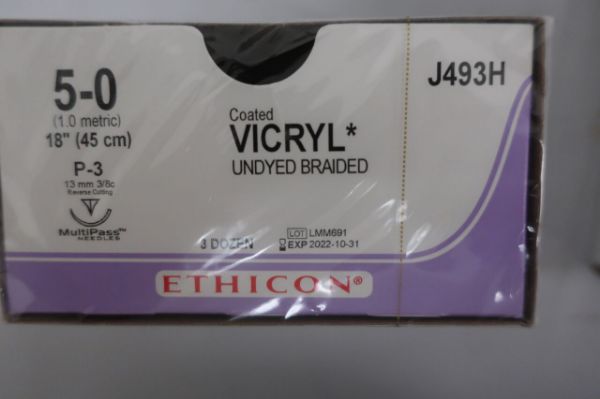 Sutur vicryl 5-0 P-3 MÅ 45cm  J493H, 36 stk