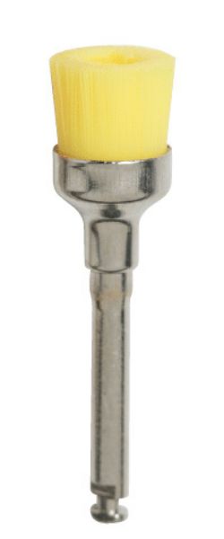 Disposable Prophy brushes RA Junior cup, Nylon, 100stk, ekstra soft, Gul, X-268