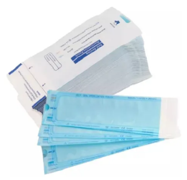 Autoklavposer, flat, selvklebende, 7x26 cm, 200 stk