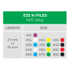 Premium Plus E32 Niti K-files #10, 25mm, 6 stk, 32K25NT10