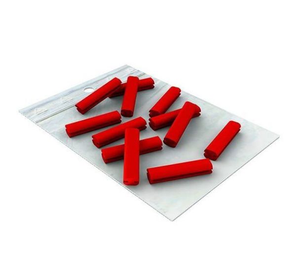 Nichrominox Silikon indikator, rød, 12 stk, 21mm, 190275-3