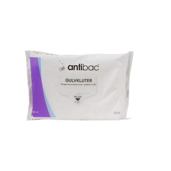 Antibac gulvwipes m/såpe 601657, 20stk. (10stk=1krt)