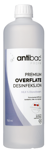 Antibac overflatedesinfeksjon 88,8 % Premium, 750 ml  (15=1krt)