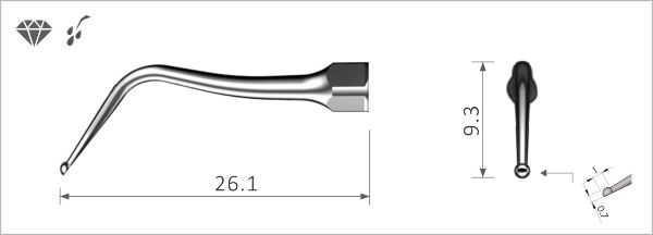 Xpedent Ultrasonic Scaler Tip, 1 stk, SB2