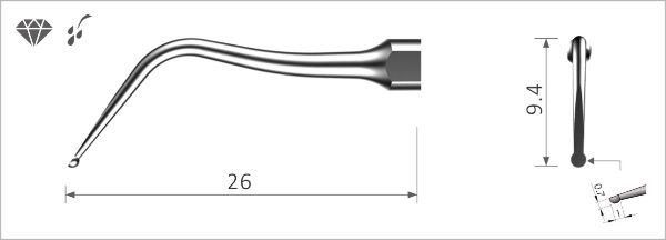 Xpedent Ultrasonic Scaler Tip, 1 stk, SB3
