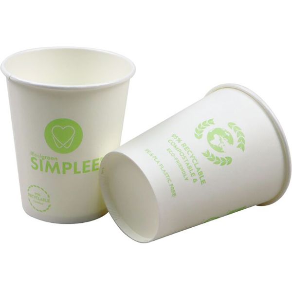 Simplee skyllebeger Bio papp,180 ml, hvit, 1000 stk, 256000